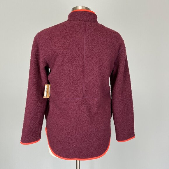 Title Nine Womens Annapurna Reversible Fleece Zip Jacket Burgundy Gray size XS - Picture 5 of 16